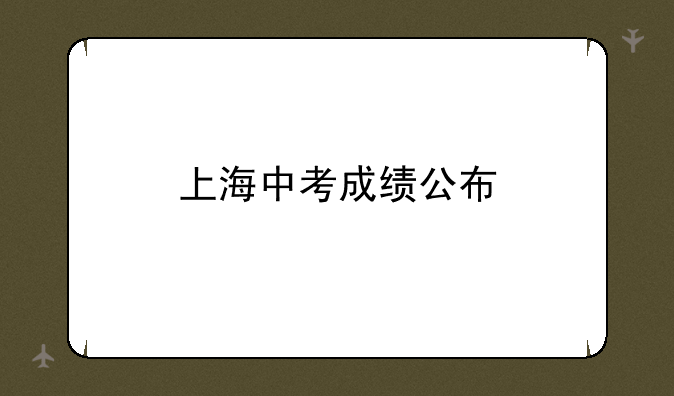 上海中考成绩公布