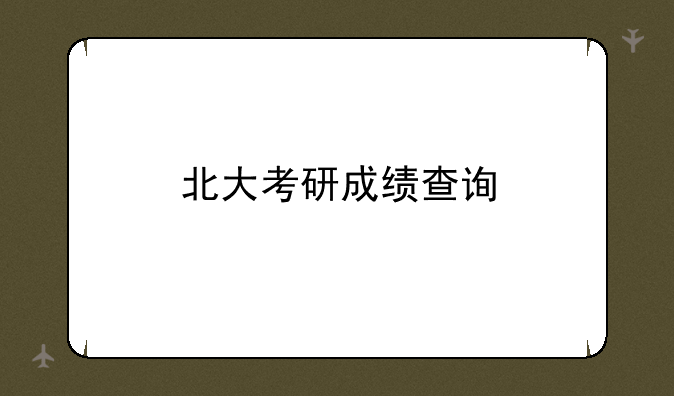 北大考研成绩查询