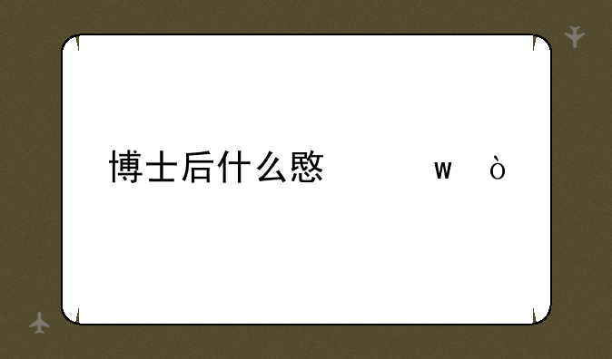 博士后什么意思？