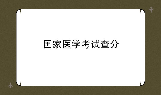 国家医学考试查分