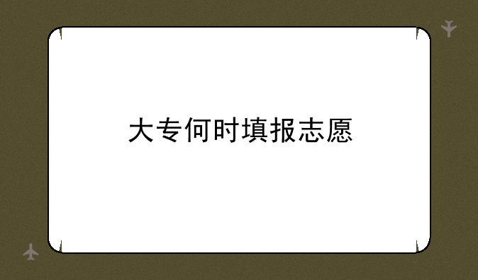 大专何时填报志愿