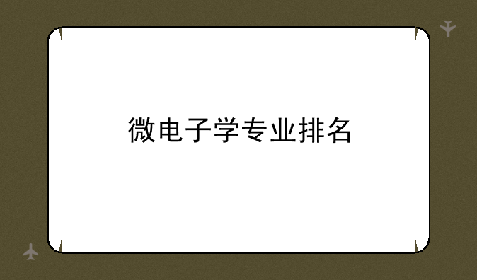 微电子学专业排名