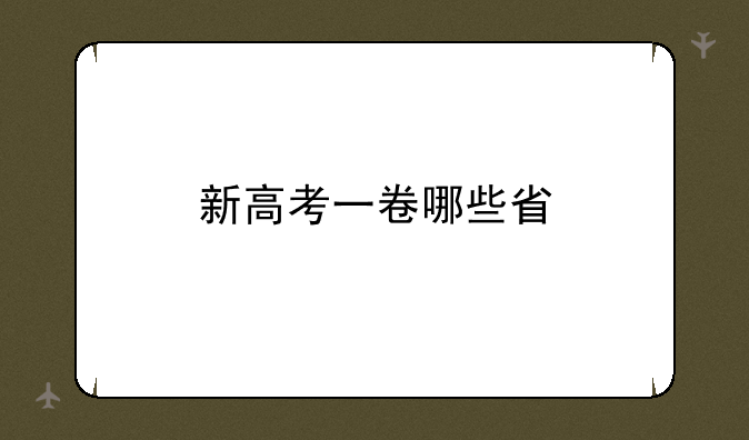 新高考一卷哪些省