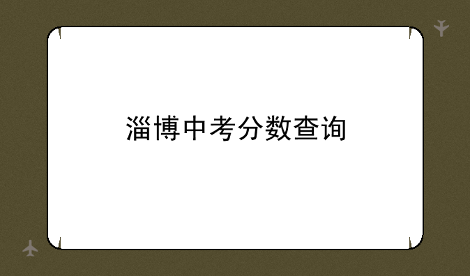 淄博中考分数查询