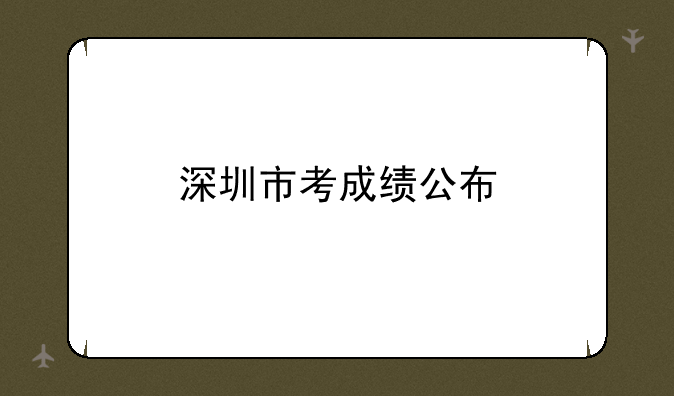 深圳市考成绩公布