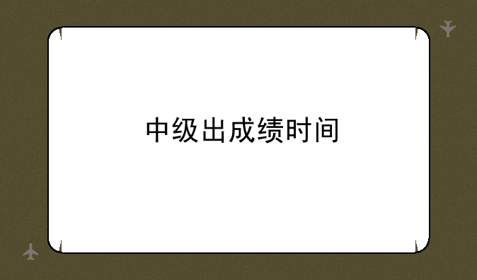 中级出成绩时间