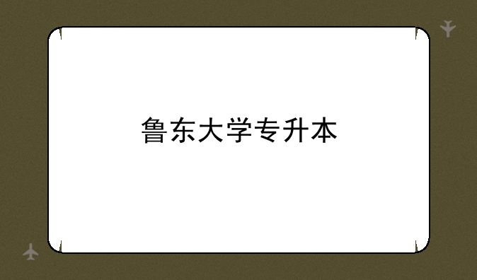 鲁东大学专升本