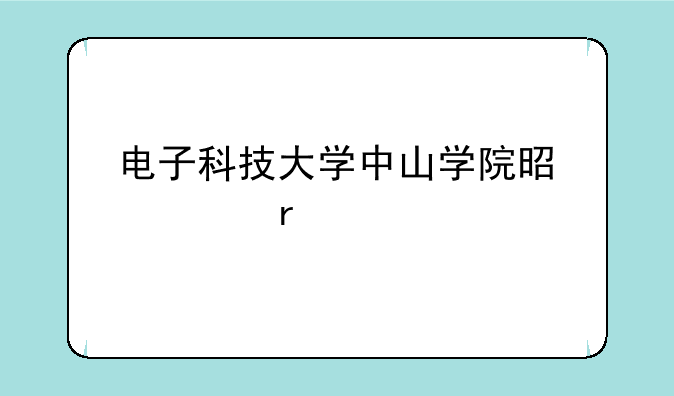电子科技大学中山学院是几本