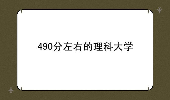 490分左右的理科大学