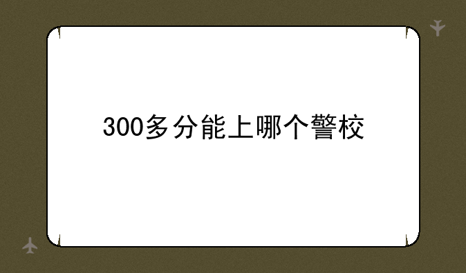 300多分能上哪个警校