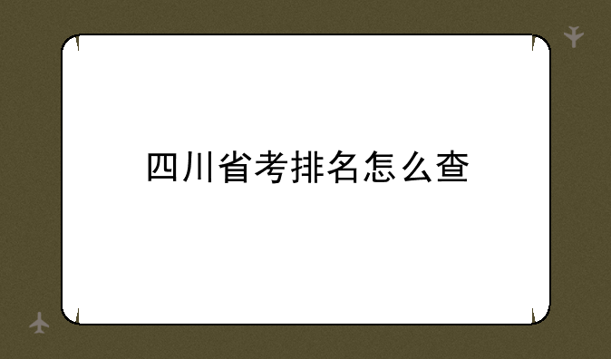 四川省考排名怎么查
