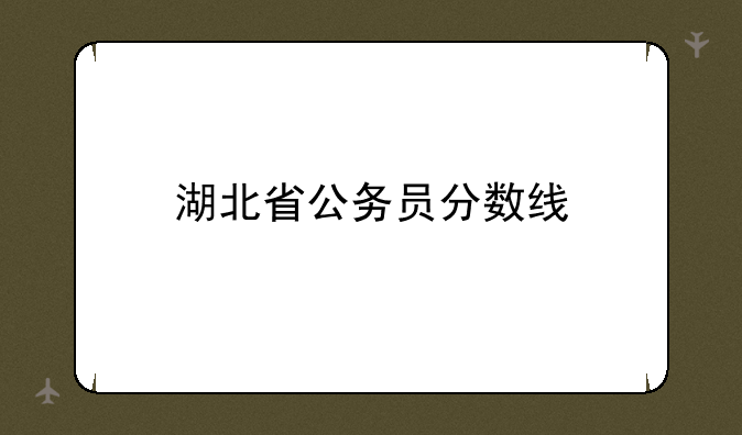 湖北省公务员分数线
