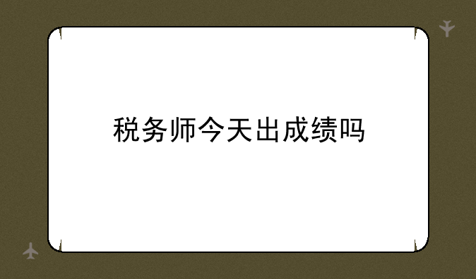 税务师今天出成绩吗