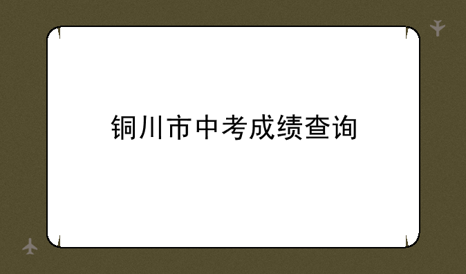 铜川市中考成绩查询