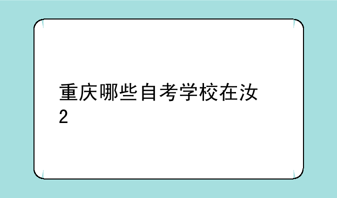 重庆哪些自考学校在江北