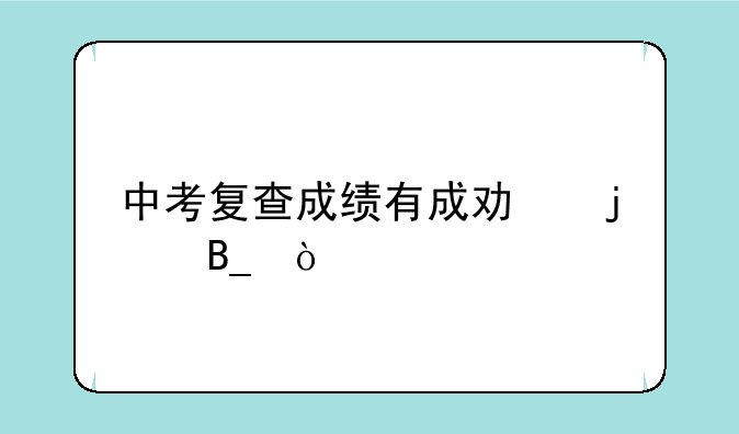 中考复查成绩有成功的吗？