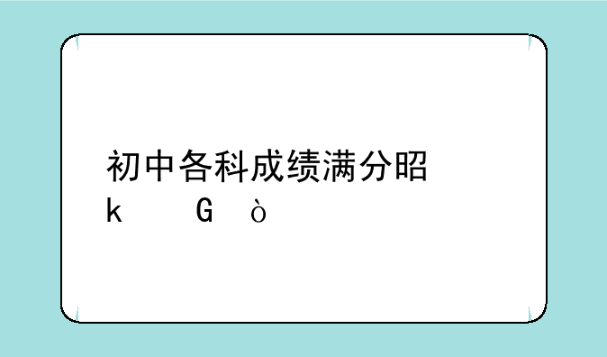 初中各科成绩满分是多少？