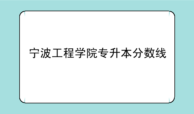 宁波工程学院专升本分数线