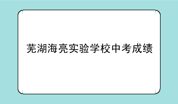 芜湖海亮实验学校中考成绩