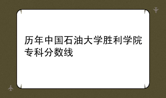 历年中国石油大学胜利学院专科分数线