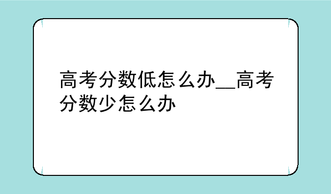 高考分数低怎么办__高考分数少怎么办