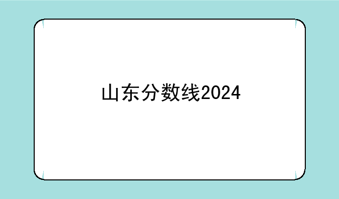 山东分数线2024