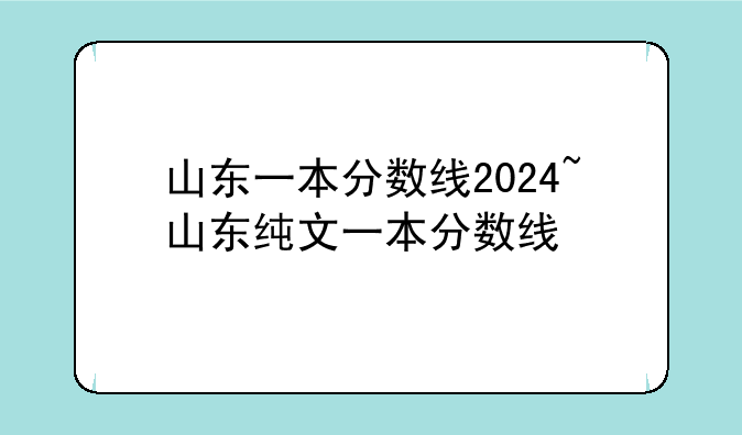山东一本分数线2024~山东纯文一本分数线