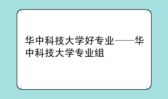 华中科技大学好专业——华中科技大学专业组